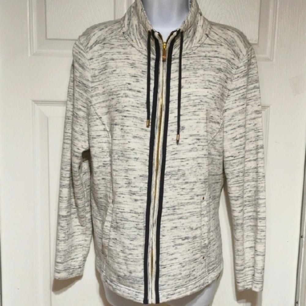 Harter club Stylish Zip-Up Jacket in Cream and Navy